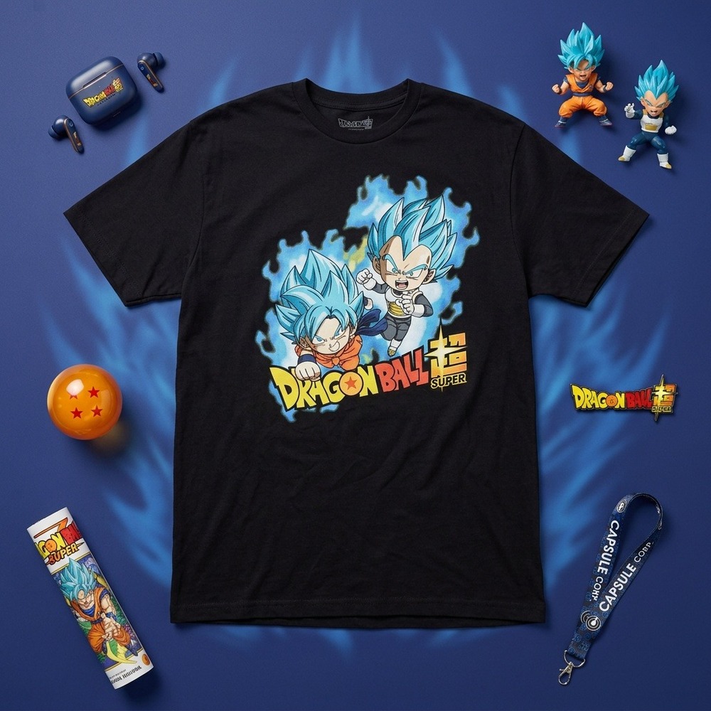 Dragon Ball Super Goku Vegeta T-Shirt Mens Large Black Anime Graphic Tee